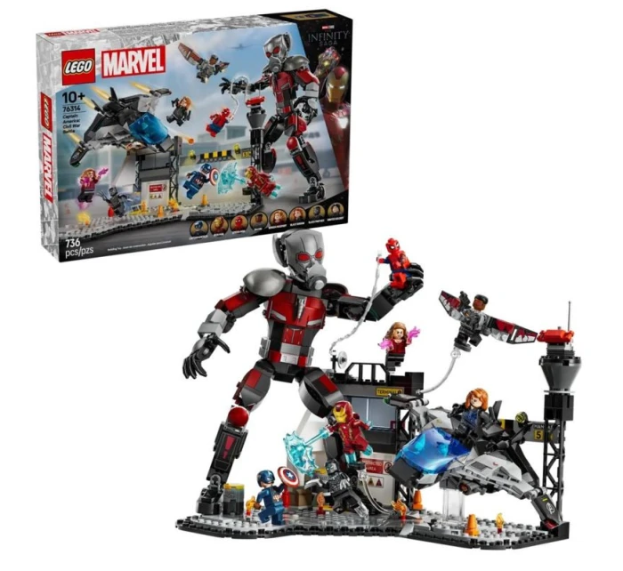 LEGO MARVEL SUPER HEROES 76314 Captain America: Válka hrdinů - bitva