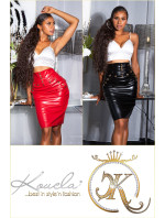 Sexy Koucla high waist faux leather skirt