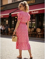 Sukienka damska midi w  różowa model 22203563 - FashionStreet