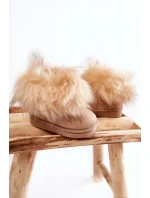 Dětské Kotníkové Boty Sněhule S Kožešinou Béžove Ariana Dětské Kotníkové Boty Sněhule S Kožešinou Béžove Ariana