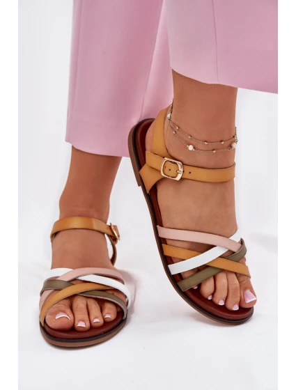 Dámské sandály s se pásky žluté model 21697530 - SERGIO LEONE Dámské sandály s se pásky žluté model 21697530 - SERGIO LEONE