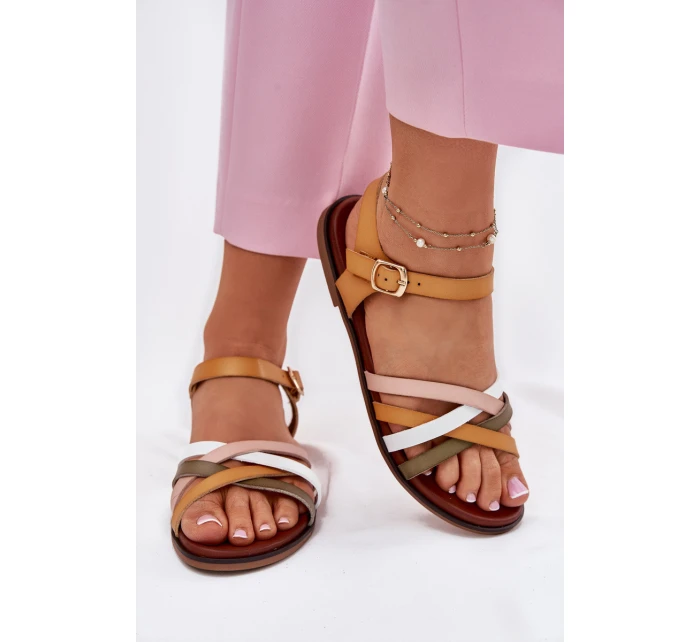 Dámské sandály s se pásky žluté model 21697530 - SERGIO LEONE Dámské sandály s se pásky žluté model 21697530 - SERGIO LEONE