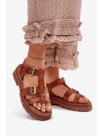 Dámské Sandály Eko Kůže S Přezkami Camel model 21699613 - Boto Dámské Sandály Eko Kůže S Přezkami Camel model 21699613 - Boto