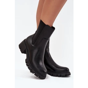 Dámské Botky Na Klocku Eko Kůže Černé Kyra Dámské Botky Na Klocku Eko Kůže Černé Kyra