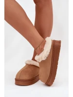 Dámské pantofle s kožíškem Camel Eveline