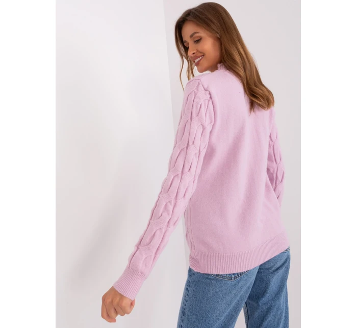 Sweter AT SW model 18955221 jasny fioletowy - FPrice Sweter AT SW model 18955221 jasny fioletowy - FPrice