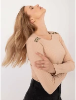 Bluzka RV BZ A model 20608934 camelowy - FPrice Bluzka RV BZ A model 20608934 camelowy - FPrice