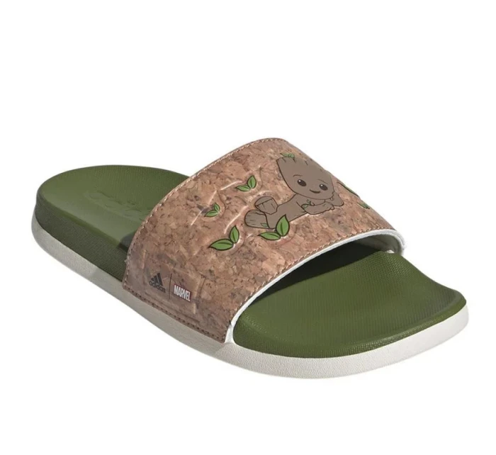 Dětské žabky / nazouváky Adilette Comfort Jr ID8029 Zelená s hnědou - Adidas Dětské žabky / nazouváky Adilette Comfort Jr ID8029 Zelená s hnědou - Adidas