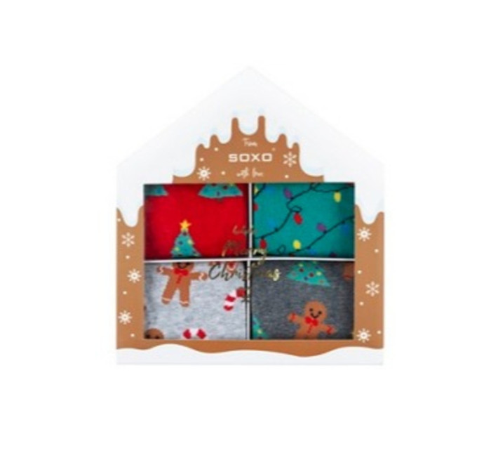 Vánoční ponožky SOXO v krabičce / 4-pack 70781A
