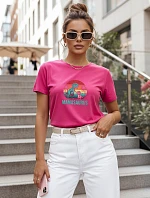 Dámské tričko s potiskem Mamasaurus ke Dni matek růžové FashionStreet NX5027RY