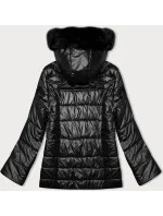 Černá dámská prošívaná bunda s kapucí S'west (B8183-1) Černá dámská prošívaná bunda s kapucí S'west (B8183-1)
