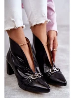 Kožené holínky na sloupku Černe model 21598292 - Maciejka