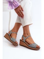 Dámské sandály Na Klinu Sergio Leone SK303 Černobílé