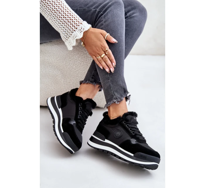 Dámské Zateplené Tenisky Na Platformě Big Star OO274A216 Černé Dámské Zateplené Tenisky Na Platformě Big Star OO274A216 Černé