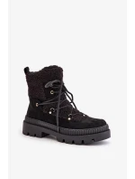 Kotníkové boty s beránkovým kožíškem černé Merilana Kotníkové boty s beránkovým kožíškem černé Merilana