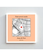 Personalizovaný plakát v rámu - čtverec 20x20 - mapa