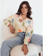 Dámské oversize tričko beige Dstreet model 21972888 - FashionStreet Dámské oversize tričko beige Dstreet model 21972888 - FashionStreet