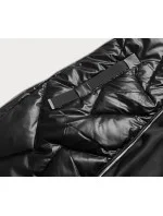 Černo-hnědá dámská zimní bunda s kapucí (5m775-392) Černo-hnědá dámská zimní bunda s kapucí (5m775-392)