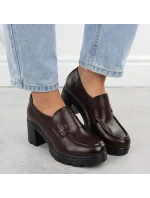 Dámské mokasíny na klínku hnědé Potocki SZ12700