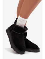 Sněhule z přírodního semiše vyhřívané s kožešinou Vinceza 97961 Černé