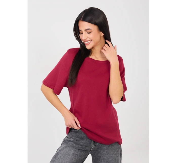 T shirt RV TS model 21888959 bordowy - FPrice T shirt RV TS model 21888959 bordowy - FPrice