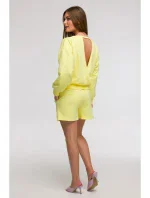 B293 Mikina s otevřenými zády - lemon