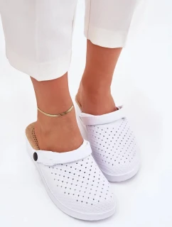 Dámské pěnové pantofle typu clogs Faylina – bílé
