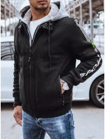 Pánská zateplená mikina s potiskem černá FashionStreet BX5613