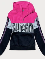 Růžovo-šedá dámská sportovní mikina (26019)