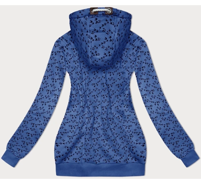Světle modrá sportovní mikina s kapucí a se vzorem model 21310466 - 6&8 Fashion