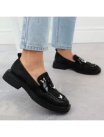 Dámské polobotky lords s motýly černé Potocki SZ12650 Dámské polobotky lords s motýly černé Potocki SZ12650