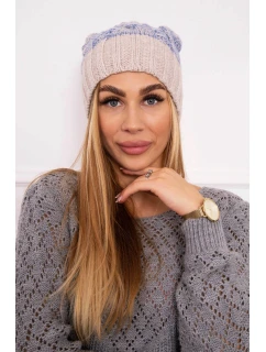 Paris fleecová čepice K213 světle béžová+modrá