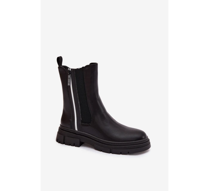 Kotníkové boty dámské zateplené černé Solenne Kotníkové boty dámské zateplené černé Solenne