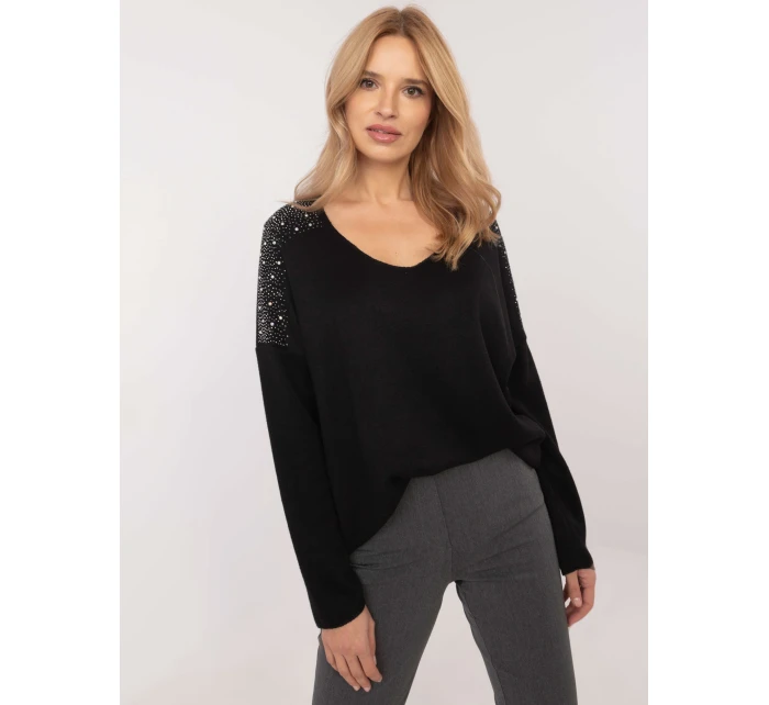 Sweter DHJ SW model 20608941 czarny - FPrice Sweter DHJ SW model 20608941 czarny - FPrice