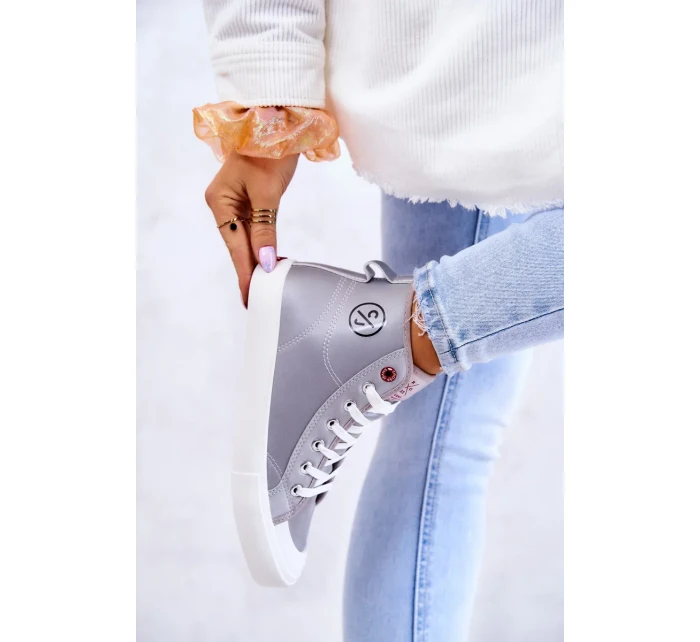 Dámské vysoké tenisky Cross Jeans JJ2R4057C šedá Dámské vysoké tenisky Cross Jeans JJ2R4057C šedá