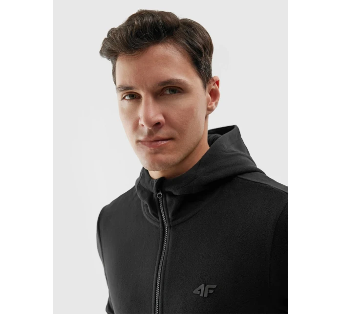 Pánský fleece regular s kapucí 4F - černý