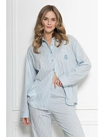 Pyžamo Leveza 1768 Ania, dlouhé rukávy, velikosti M–2XL, rozepínací