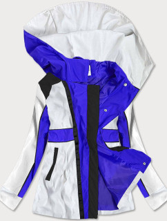 Světle modro-bílá dámská bunda větrovka s kapucí (YR1967)