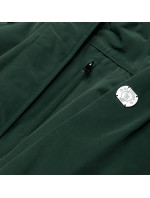 Dámská bunda parka v lahvově zelené barvě s kožešinovou podšívkou (M-21207)