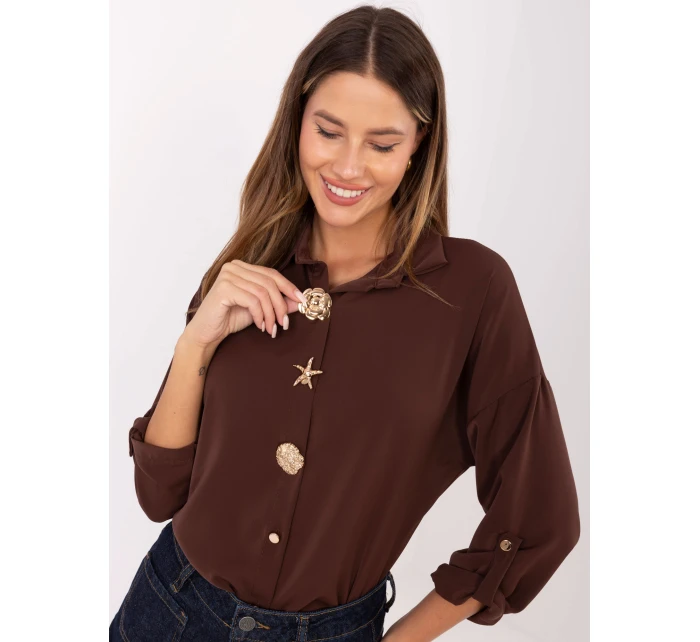 MI košile KS 4192.34 tmavě hnědá MI košile KS 4192.34 tmavě hnědá