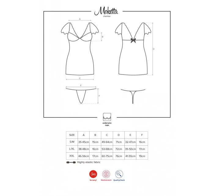 Výjimečná košilka Moketta chemise purple - Obsessive