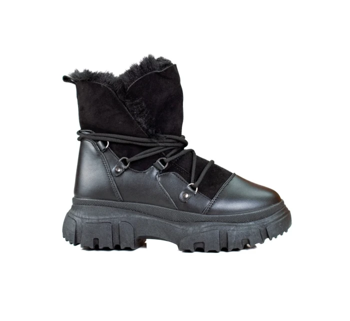 Zajímavé sněhule dámské černé bez podpatku Zajímavé sněhule dámské černé bez podpatku