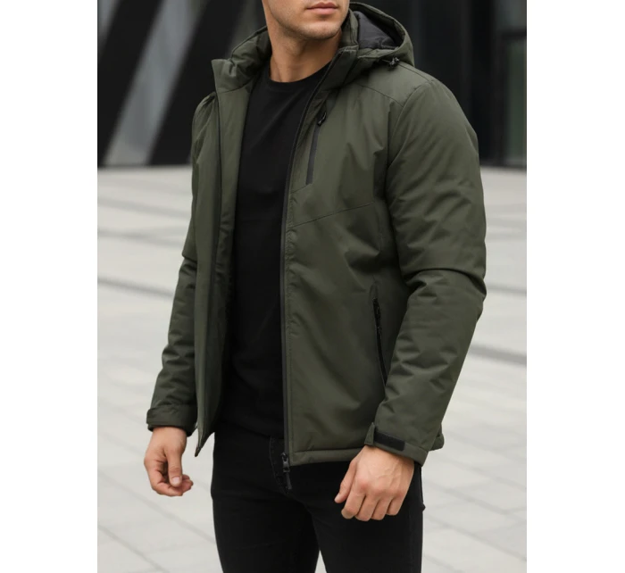 Pánská zimní bunda s kapucí zelená FashionStreet TX5118