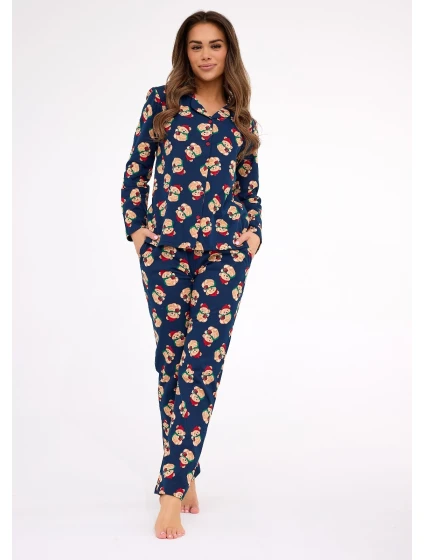 pyžamo model 21416873 Teddy 5 délka/r Vánoce S2XL dámské rozepínací - Cornette