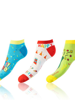 Zábavné nízké crazy ponožky unisex v setu 3 páry CRAZY IN-SHOE SOCKS 3x - BELLINDA - světle zelená