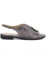 Dámské ploché sandály s cínovou ozdobou S.Barski 61-6035