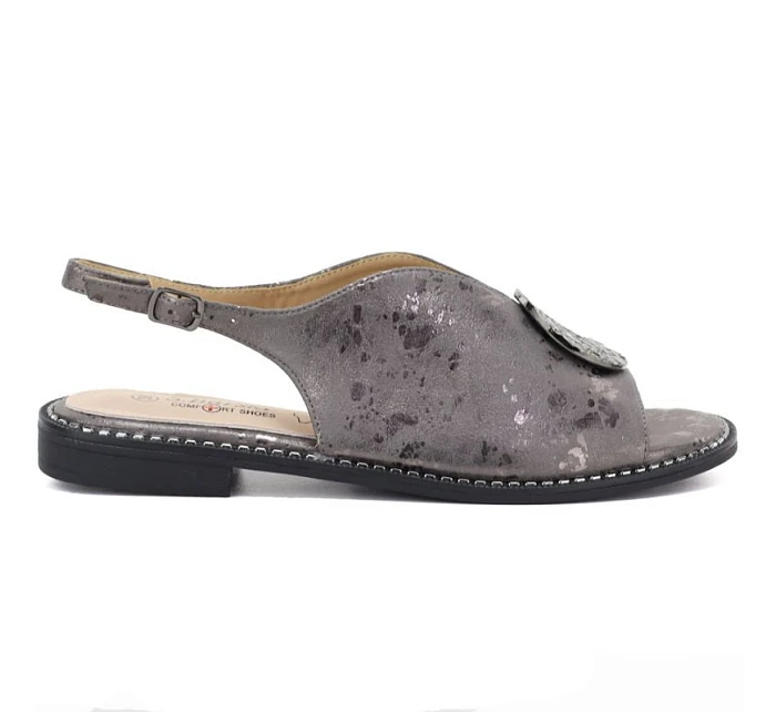 Dámské ploché sandály s cínovou ozdobou S.Barski 61-6035