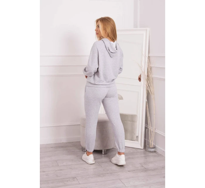 Šedá mikina s kapucí