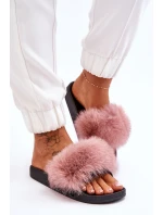 Dámské gumové pantofle s kožešinou Růžove Lucrece Dámské gumové pantofle s kožešinou Růžove Lucrece