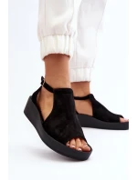 Zazoo 2914 Dámské sandály z semiše Černé